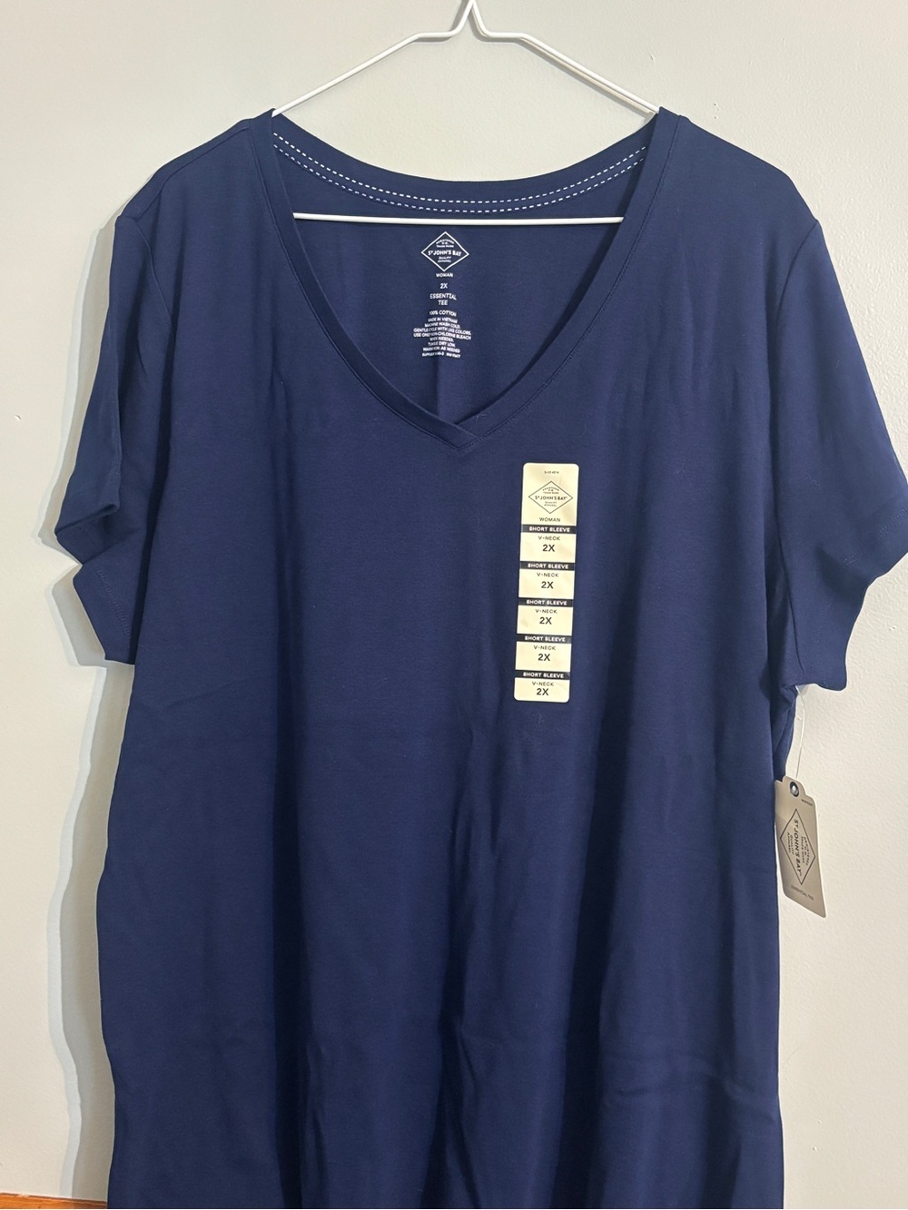 St. John's Bay Navy V-Neck Short Sleeve Tee